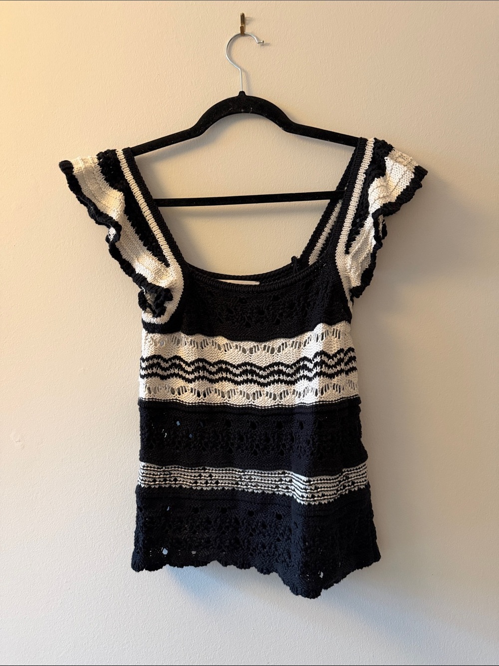 Loft Crochet Flutter Sleeve Top